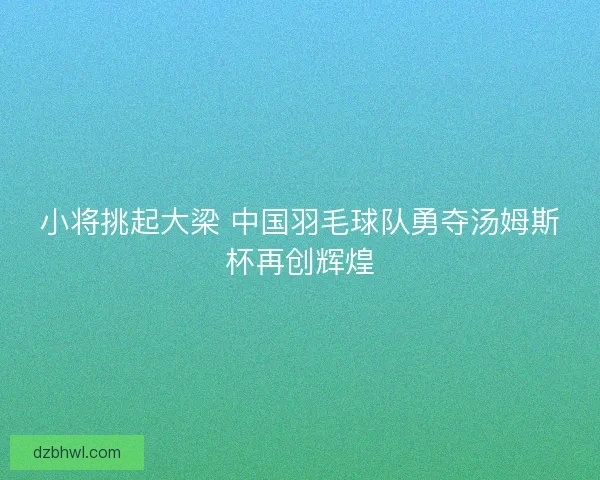 小将挑起大梁 中国羽毛球队勇夺汤姆斯杯再创辉煌